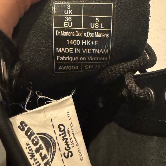 Dr. Martens Black Combat Boots with Pink Eyelets - Picture 8 of 14